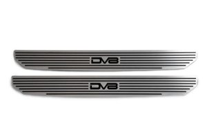 Jeep Wrangler Sill Plates - Front - DV8 Offroad - DV8 Logo - Black - `18-`27